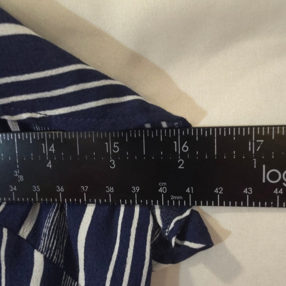 LOFT Navy and White Striped Spaghetti Strap Romper - Picture 6 of 10